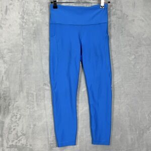 Athleta Interval Stash 7/8 Tight Legging Pockets Blue S Yoga Walking Athleisure